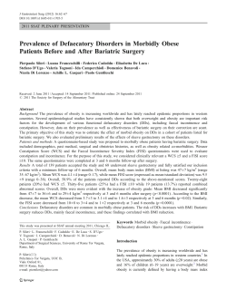 Prevalence of Defaecatory Disorders in Morbidly Obese Patients