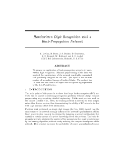 Handwritten Digit Recognition with a Back