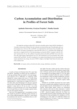 Carbon Accumulation and Distribution in Profiles of Forest Soils