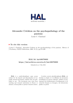 Alexander Crichton on the psychopathology of the passions