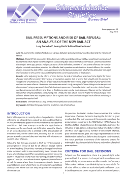 Bail presumptions and risk of bail refusal: an analysis of the NSW