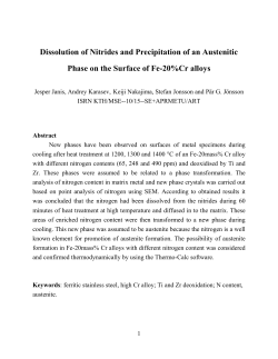 Dissolution of Nitrides and Precipitation of an Austenitic