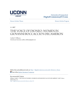 the voice of dioneo: women in giovanni