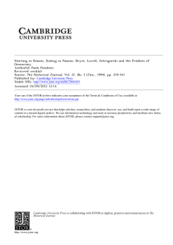 Starting in Reason, Ending in Passion. Bryce, Lowell, Ostrogorski