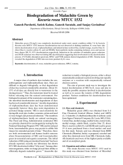 Biodegradation of Malachite Green by Kocuria rosea MTCC 1532