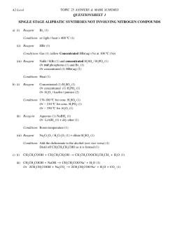 questionsheet 1 single stage aliphatic syntheses