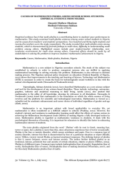 causes of mathematics phobia among senior school students