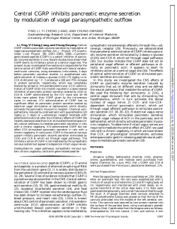 Central CGRP inhibits pancreatic enzyme secretion by modulation
