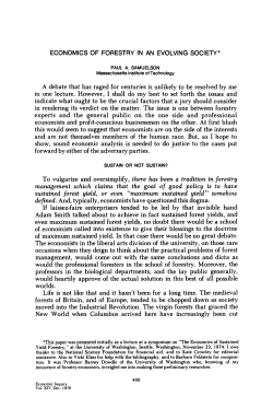 Samuelson. "Economics of Forestry in an Evolving Society,"