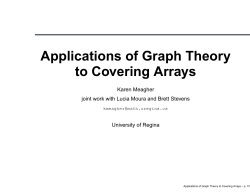 Applications of Graph Theory to Covering Arrays