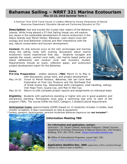 Bahamas Sailing &ndash; NRRT 321 Marine Ecotourism
