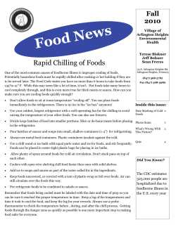Rapid Chilling of Foods