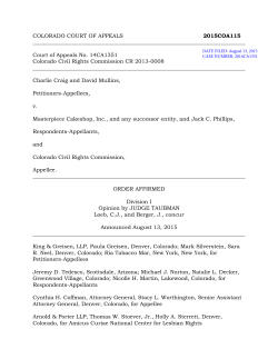 Craig v. Masterpiece - Columbia Law School