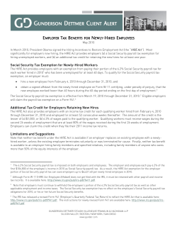 Social Security Tax Exemption for Newly