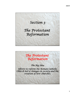 Section 3 The Protestant Reformation
