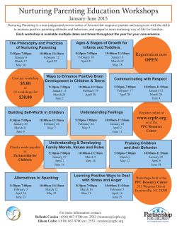 Nurturing Parent Workshop Flyer