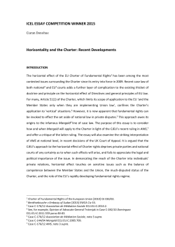 ICEL ESSAY COMPETITION WINNER 2015 Horizontality and the