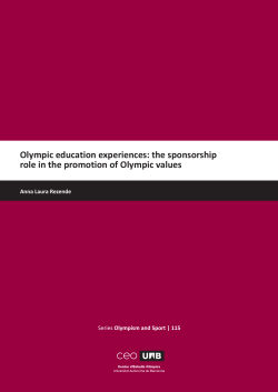 Olympic education experiences: the sponsorship role - CEO-UAB