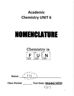 Chemistry UNIT 6