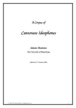 Cantonese Cantonese Ideophones Ideophones