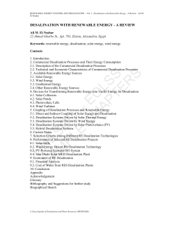 Desalination with Renewable Energy