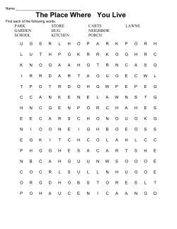 The Place Where You Live word search
