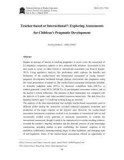 Teacher-based or Interactional? - Iranian Journal of Language Testing