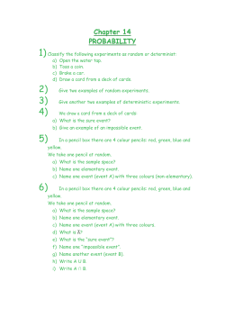 Chapter 14 PROBABILITY
