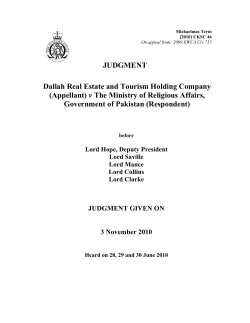 Dallah Real Estate v Ministry of Religious Affairs