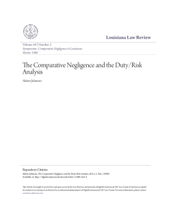 The Comparative Negligence and the Duty/Risk Analysis