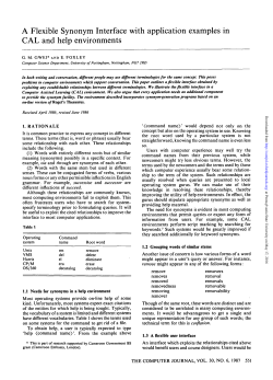 A Flexible Synonym Interface with application examples in CAL and