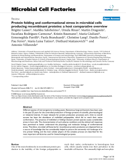 Protein folding and conformational stress in microbial cells