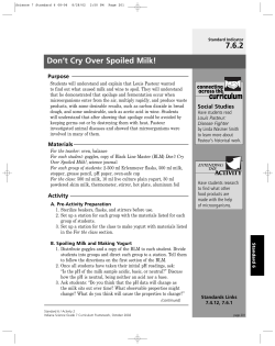 Don`t Cry Over Spoiled Milk!