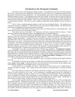 Introduction to the Therapeutic Community