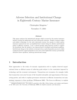 Adverse Selection and Institutional Change in Eighteenth Century