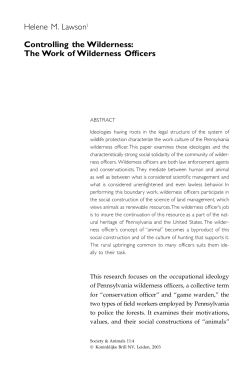 Controlling the Wilderness: The Work of Wilderness Officers