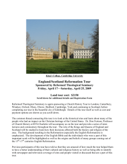 England/Scotland Reformation Tour