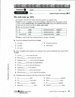 The verb estar (p. 107)