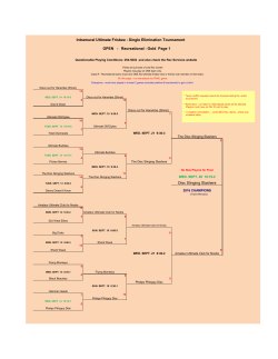 Intramural Ultimate Frisbee - Single Elimination Tournament Disc