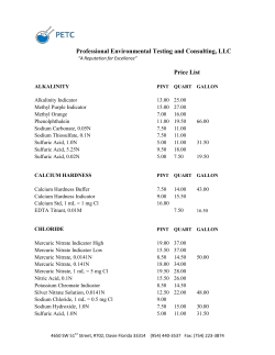 Professional Environmental Testing and Consulting, LLC Price List