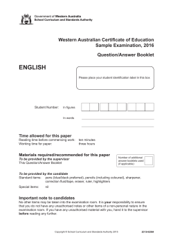 2016 sample examination - SCSA