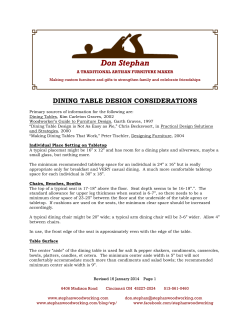 Dining Table Design Considerations 1-16-14