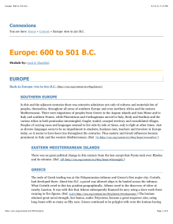 Europe: 600 to 501 B.C.