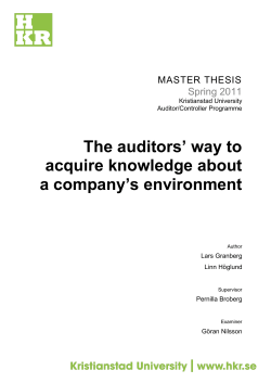 The auditors` way to acquire knowledge about a company`s