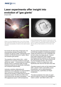 Laser experiments offer insight into evolution of `gas giants`
