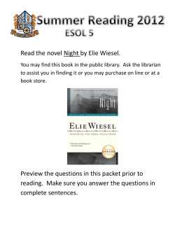 Read the novel Night by Elie Wiesel.