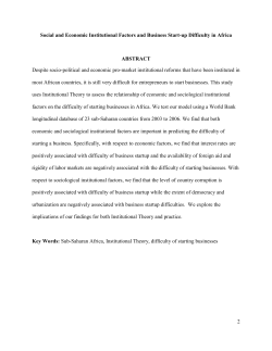 2 Social and Economic Institutional Factors and Business Start