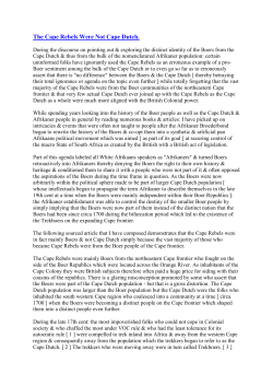 Facts about the Boervolk (Boer Nation)