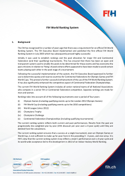 Explanation of FIH World Ranking System