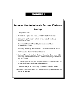 Introduction to Intimate Partner Violence MODULE 1